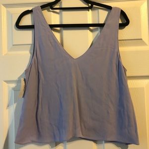 Aritzia Wilfred Periwinkle Crop Top with Tie Back
